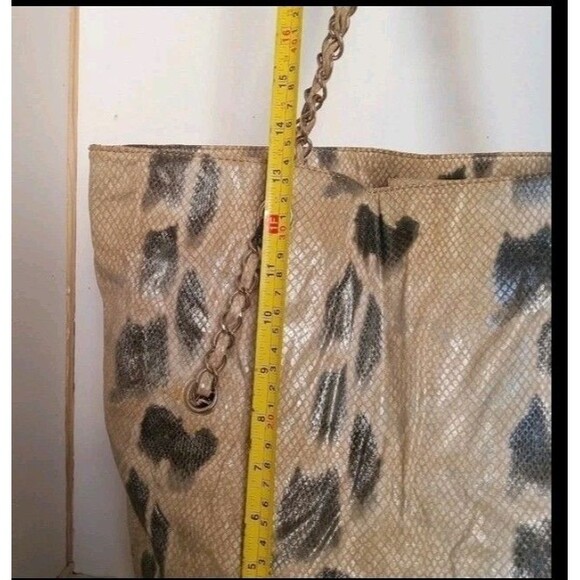 KENNETH COLE Shoulder Bag Handbag Snake Printed Fabric Large Purse Bag Tote - Picture 6 of 13